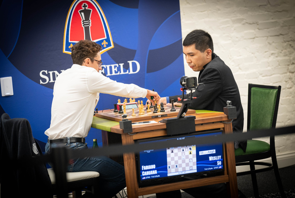 Fabiano Caruana y Wesley So durante la Sinquefield Cup 2026 en Saint Louis